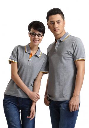 花灰色珠地純棉，男女款式，領(lǐng)袖撞色時(shí)尚款 1