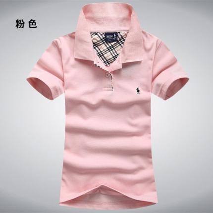 【定制】粉紅色女士POLO衫，時尚款式加工設(shè)計
